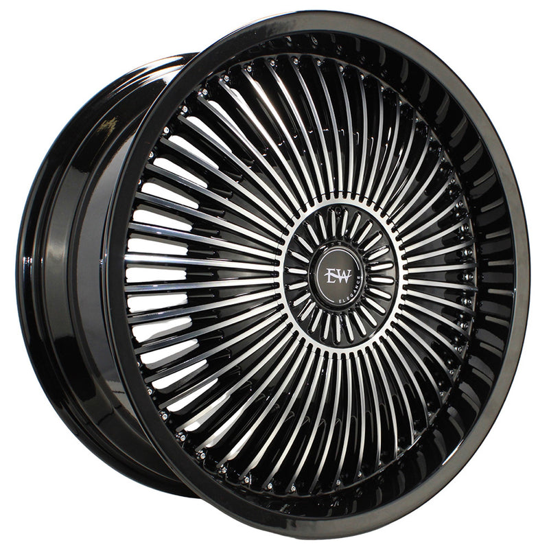 20X8.5 5-112/114.3 ET30 CB73.1 MACHINE FACE GLOSS BLACK LIP