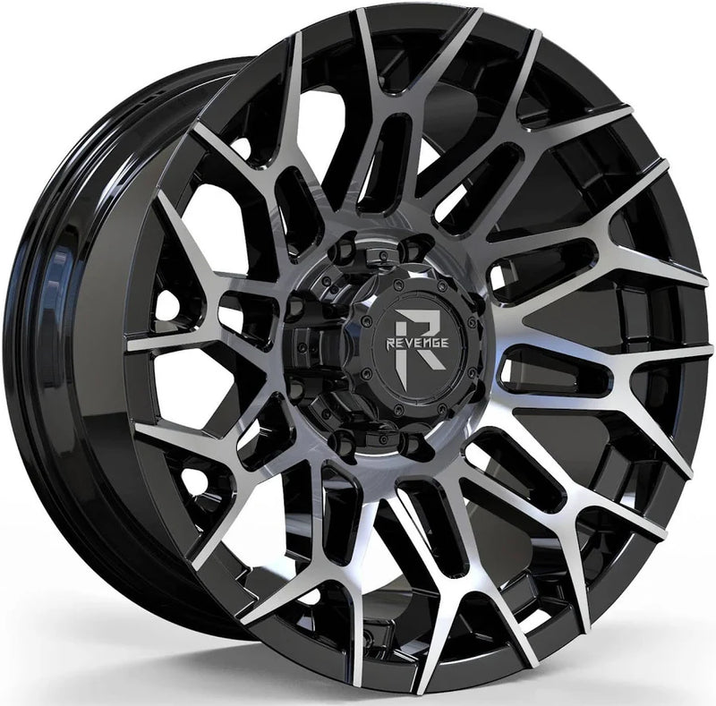 20X10 5X139.7/150 ET-19 CB110 BLACK MACHINE RV203 REVENGE