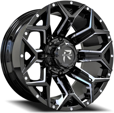 20X10 6X135/139.7 ET-19 CB108 BLACK AND MILLED RV202 REVENGE